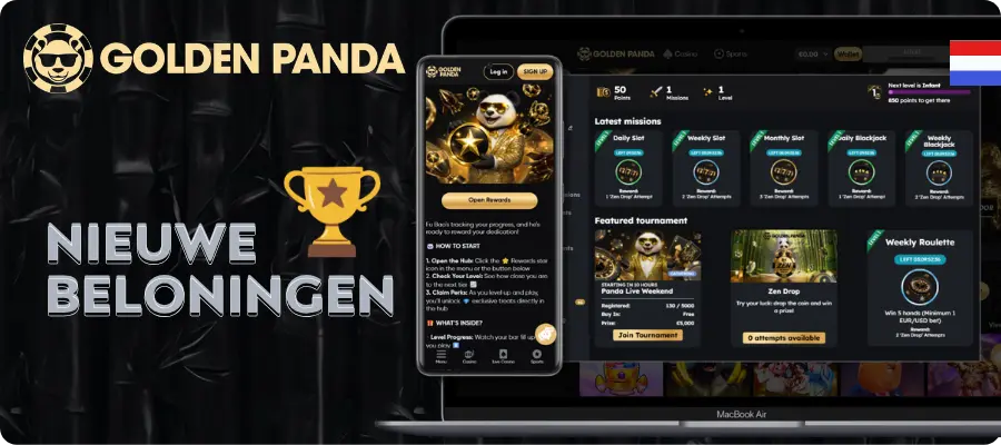 Golden Panda promoties met toernooien, drops en seizoensevents