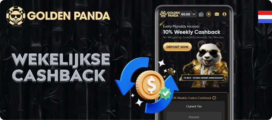 asino Golden Panda cashback bonus zonder inzetvereisten