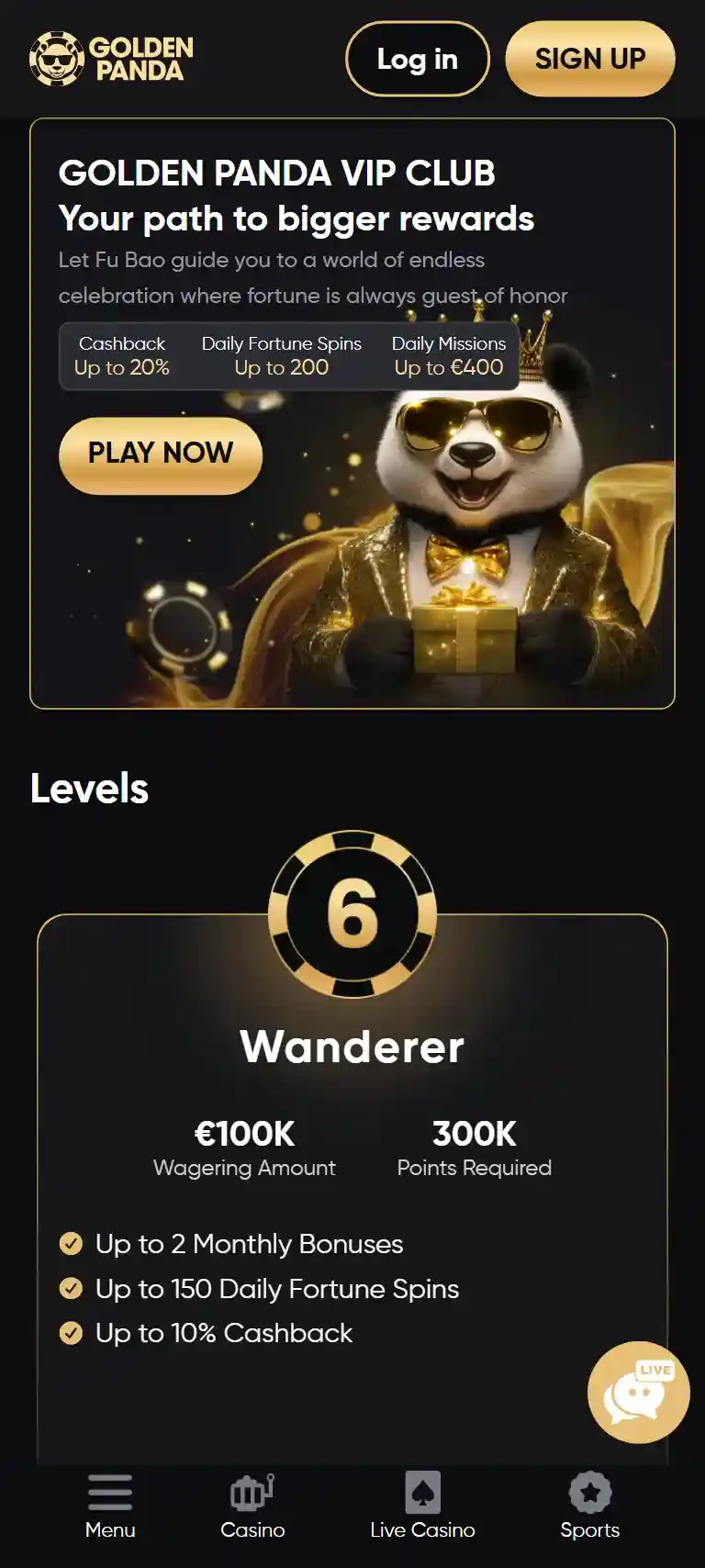 Voorbeeld van het platform Golden Panda(5)
